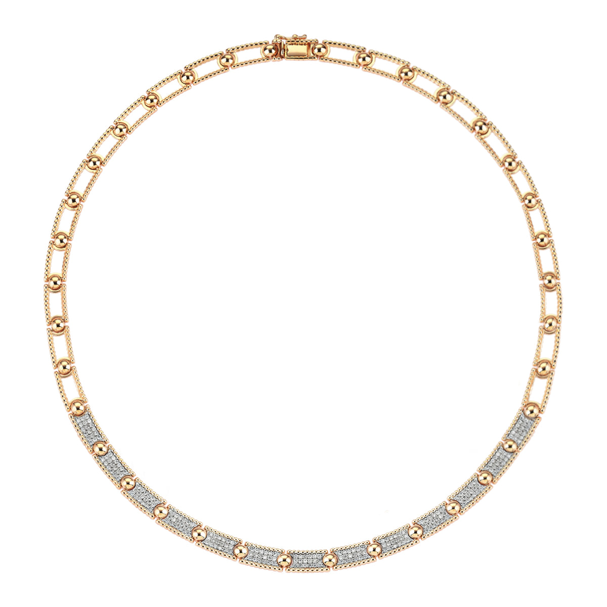 Beads Pave Open Box Clasp Kolye