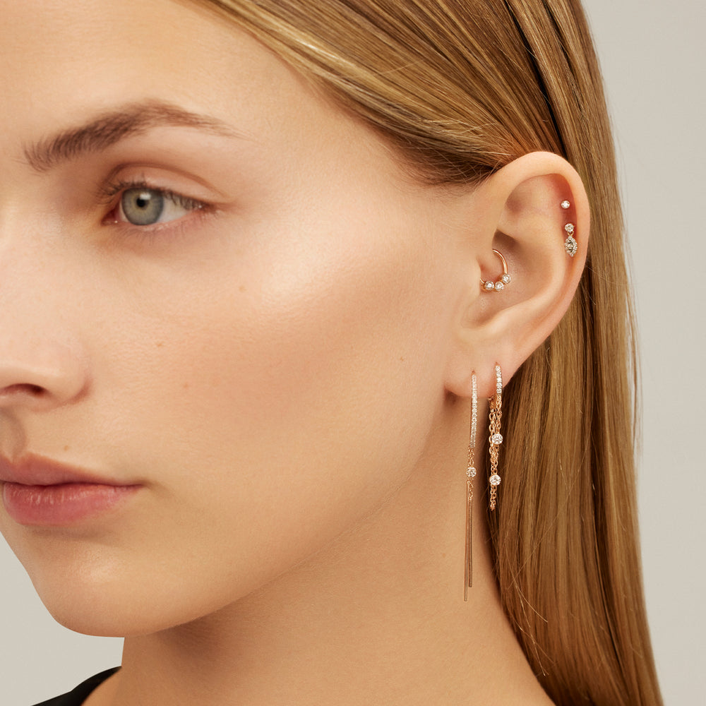 Solitaire Trio Halka Piercing