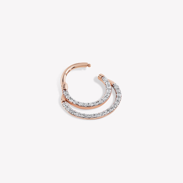 Double Diamond Halka Piercing