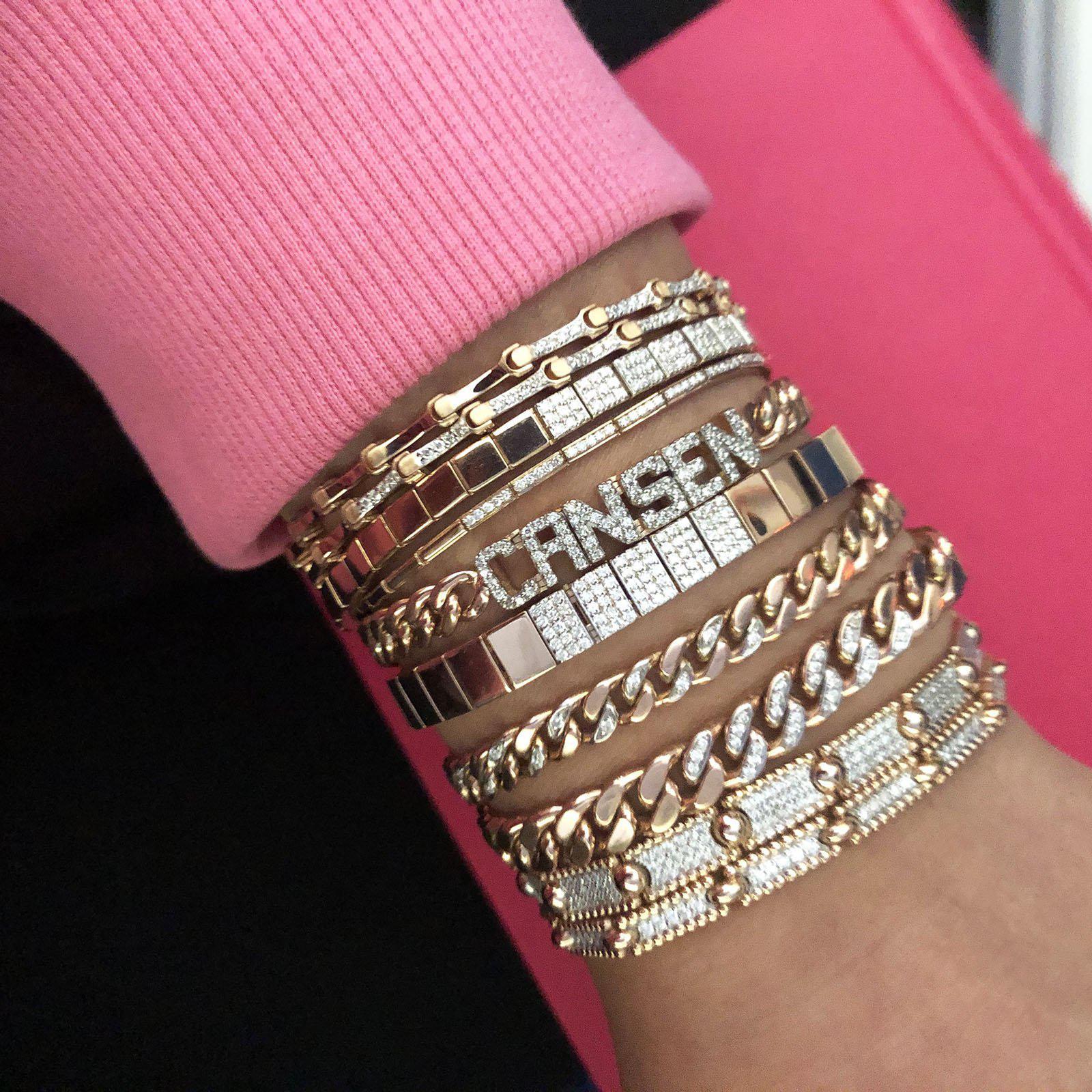 Skinny Square Link Open Box Clasp Bilezik - Kısmet by Milka Türkiye